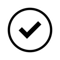 A check mark in a circle on a white background vector