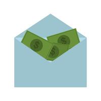 Money in envelope with envelope icon illustration vector