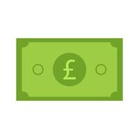 A green pound note with a pound sign on it vector