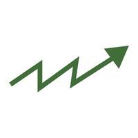 A green arrow pointing upward on a white background vector