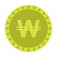 A green coin with the letter w on it vector