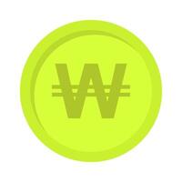 A yellow coin with the letter w on it vector
