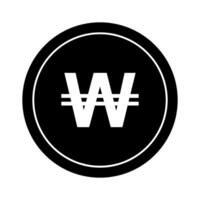 The w is in the middle of a black circle vector