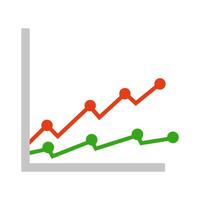 A graph showing a downward trend vector
