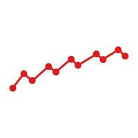 A graph showing a line of dots vector