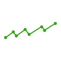 A graph showing a line of green dots vector