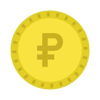 A yellow coin with a symbol of the pound sign vector