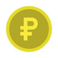 A yellow coin with the symbol for the pound vector
