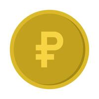 A gold coin with a symbol of the pound sign vector