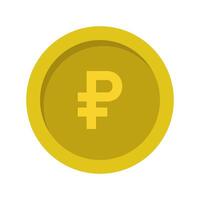 A yellow coin with a symbol of the pound sign vector