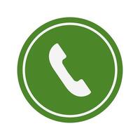 A green phone icon on a white background vector