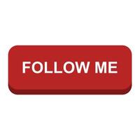 Follow me button red vector