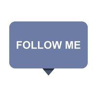 A button with the word follow me on it vector