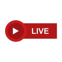 Live stream button with red background vector
