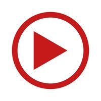 A red play button on a white background vector