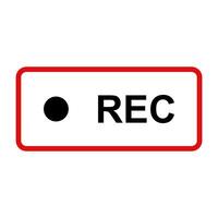 Rec button icon on white background vector
