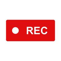 Rec button icon on white background vector