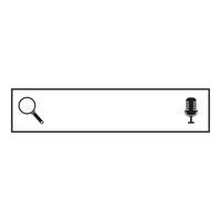 A magnifying glass and a microphone are on a white background vector