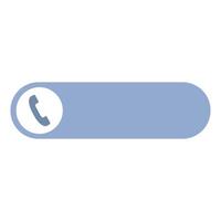 A blue button with a phone icon on it vector
