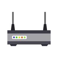 A router with a colorful antenna on top vector
