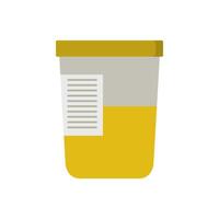 A yellow container with a paper on top vector