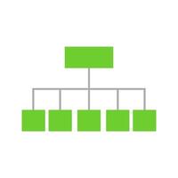 An organization chart with green boxes vector