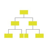 A yellow and white tree diagram with a yellow box vector