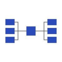 A diagram of a square with four squares on it vector