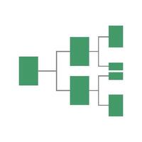 A diagram of a family tree with green squares vector