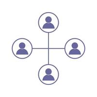 A group of people are connected by a circle vector