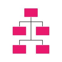 A pink tree with four boxes on it vector