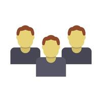 Three men in a flat design icon vector