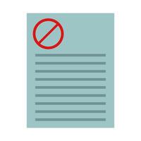 A document with a no entry sign on it vector