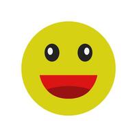 A yellow smiley face with a red tongue vector