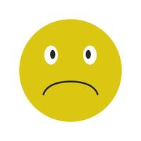 A sad face with a sad expression on a yellow circle vector