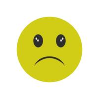 A sad face emoticor icon on a white background vector