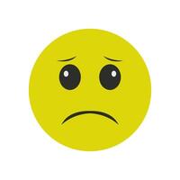 A sad face emoticor icon on a white background vector