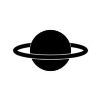 Planet saturn black icon isolated on white background vector
