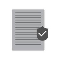 A document with a shield and a check mark vector