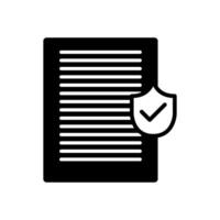 A document with a shield and a check mark vector