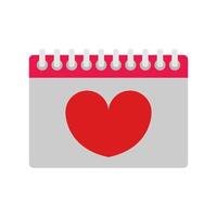 A calendar with a heart on it vector