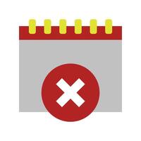 A calendar with an x on it vector