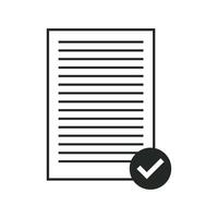 Check mark on paper icon illustration vector