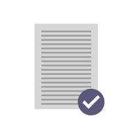 A document with a check mark on it vector