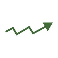 A green arrow pointing upward on a white background vector