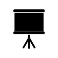 A black and white image of a projector on a tripod vector