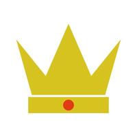 A yellow crown with red dot on top vector