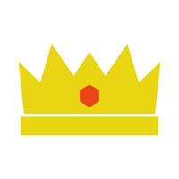 A yellow crown with a red dot on it vector