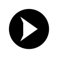 Play button icon in black and white on white background vector