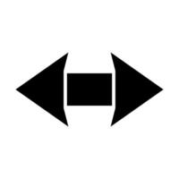 A black and white arrow pointing in opposite directions vector